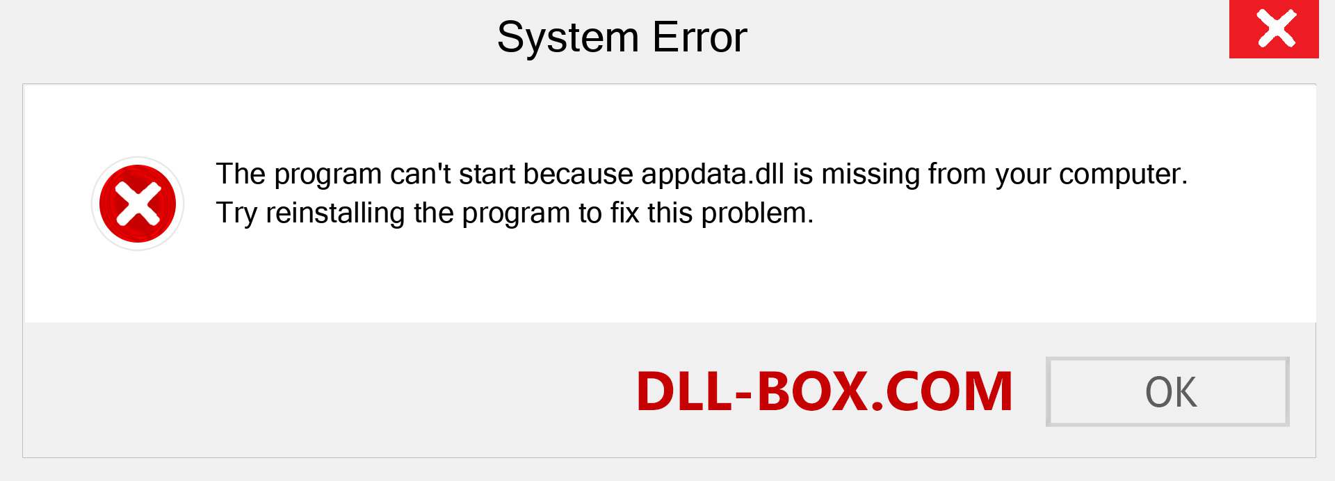  appdata.dll file is missing?. Download for Windows 7, 8, 10 - Fix  appdata dll Missing Error on Windows, photos, images